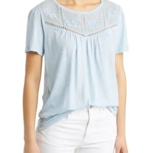 Embroidered Yoke Tee Caslon® from Nordstrom